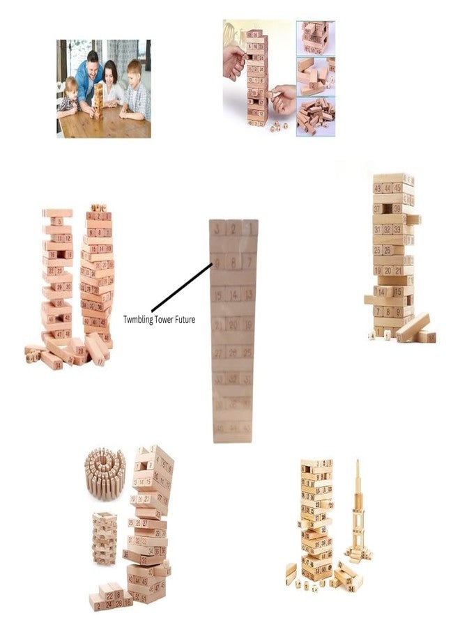 BELARO Wooden Building Blocks Puzzle Set, Educational Construction Toy, 54 Pieces, Traditional Stacking Game (Wooden Building Blocks Puzzle - 54 PCS) - Image 2